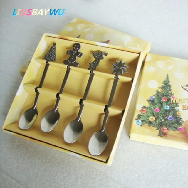 Special Price 4Pcs/Set Stainless Steel Christmas Spoons Set Ice Cream Coffee Soup Teaspoon Cat Bear Spoons Set New Special Price 4Pcs/Set Stainless Steel Christmas Spoons Set Ice Cream Coffee Soup Teaspoon Cat Bear Spoons Set New