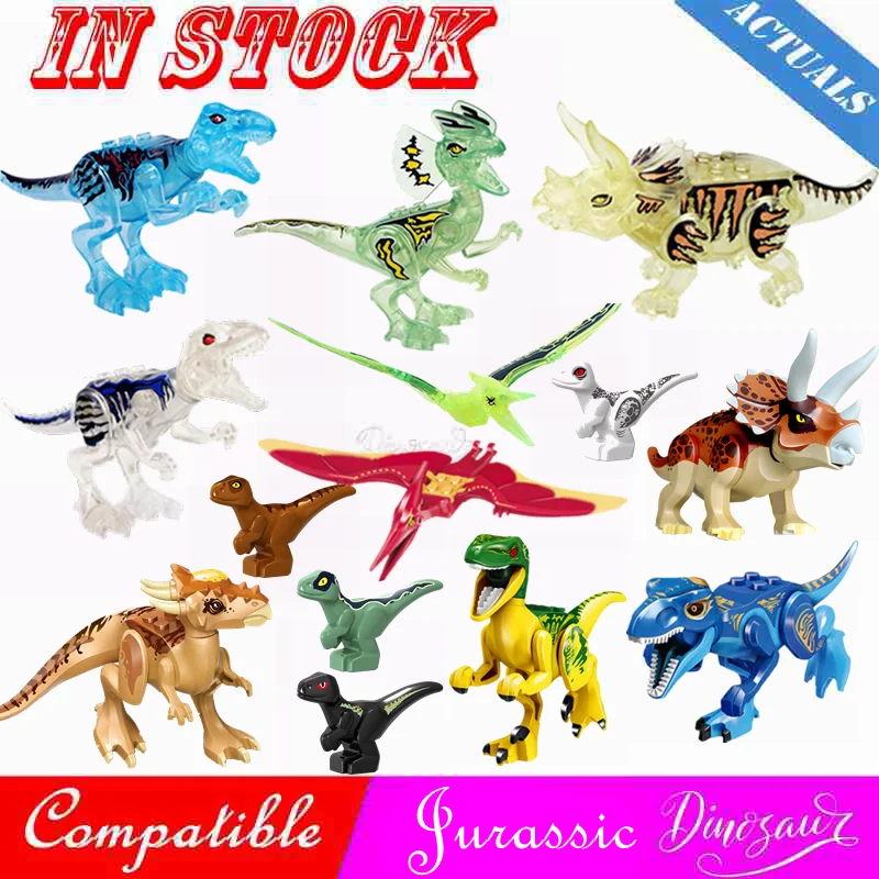 

Jurassic Dinosaur World Park 2 Raptor Dinosaurs Spinosaurus Triceratops Crystal Dragon Figures Building Blocks Kids Toy Legoings