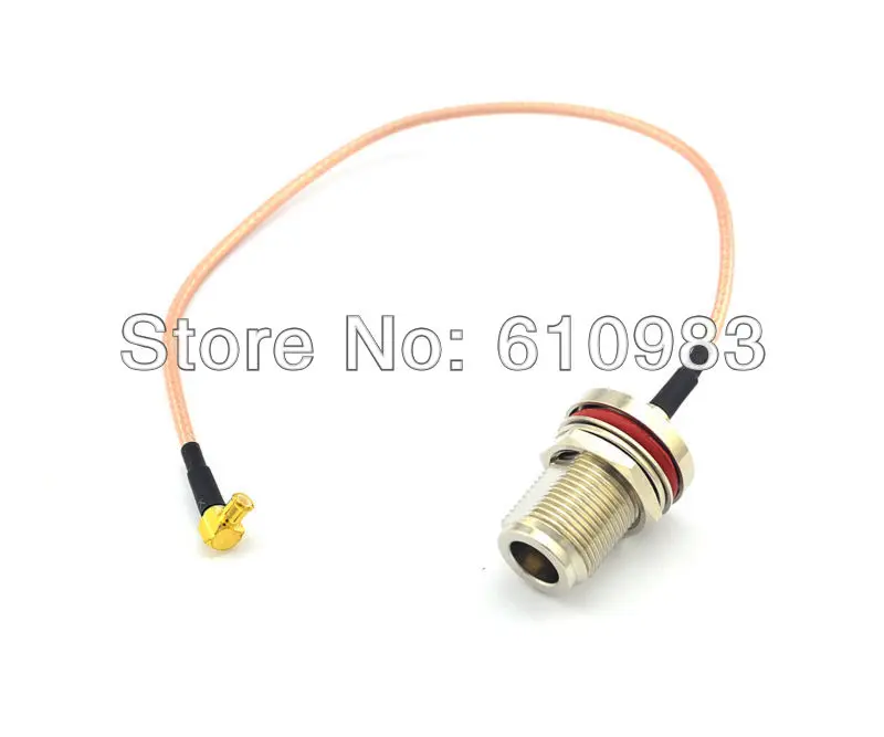 

Pigtail MCX Plug Right Angle to N Female Jack Bulkhead O-ring connector Extension cable RG316 15CM