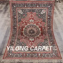 YILONG 4'x6' Традиционный персидский шелковый ковер красная антикварная вещь шелковый ковер с восточным рисунком(YHW90AB4x6