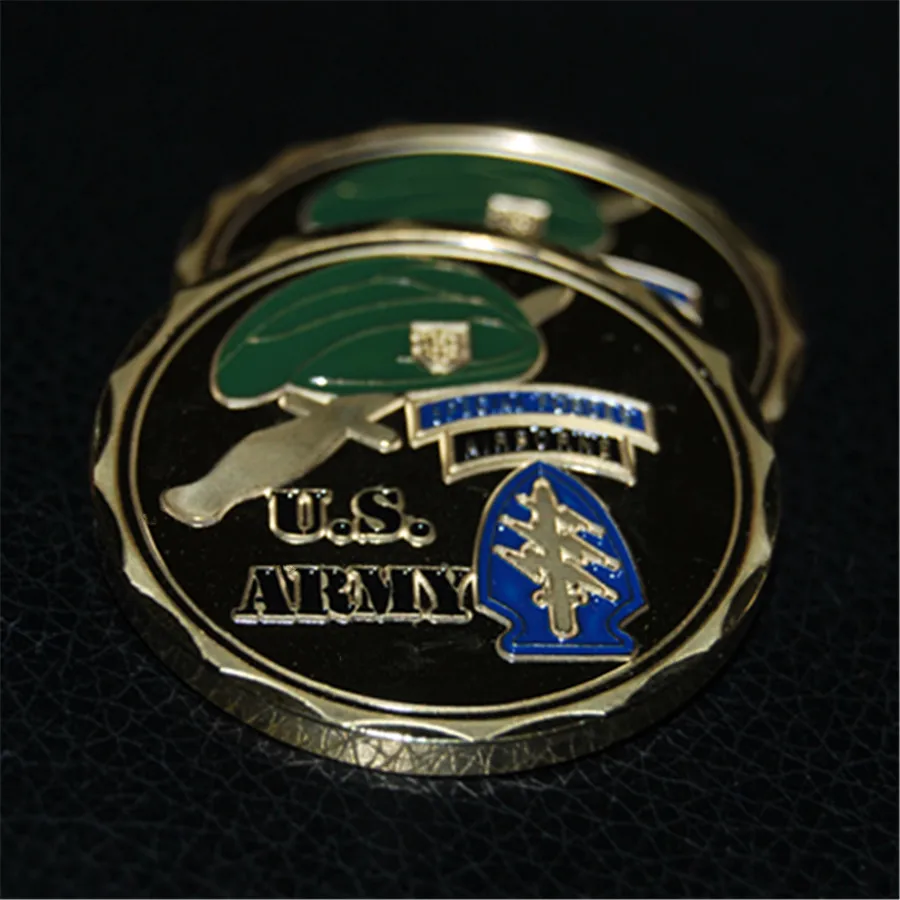 Армейский воздушный спецназ зеленый берет военный 1,7" наградная монета