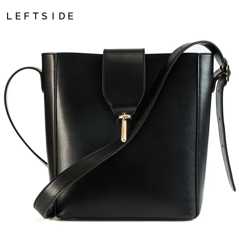 

LEFTSIDE 2 Pcs/set High Quality Leather Bucket Bags For Women 2018 Shoulder Bags Ladies Handbag Large Capacity Tote Bolsas New