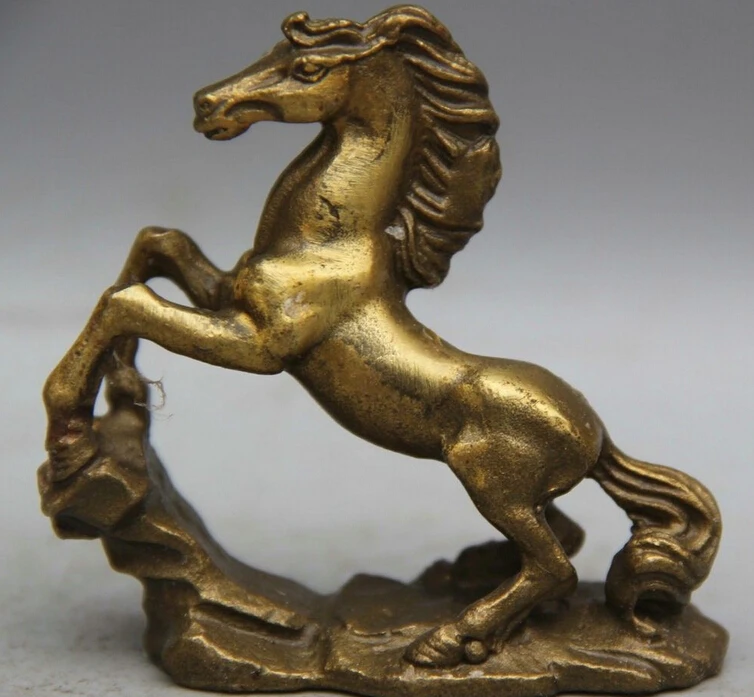 

China Chinese Brass Zodiac Year Horse Success Animal Running Statue Sculpture