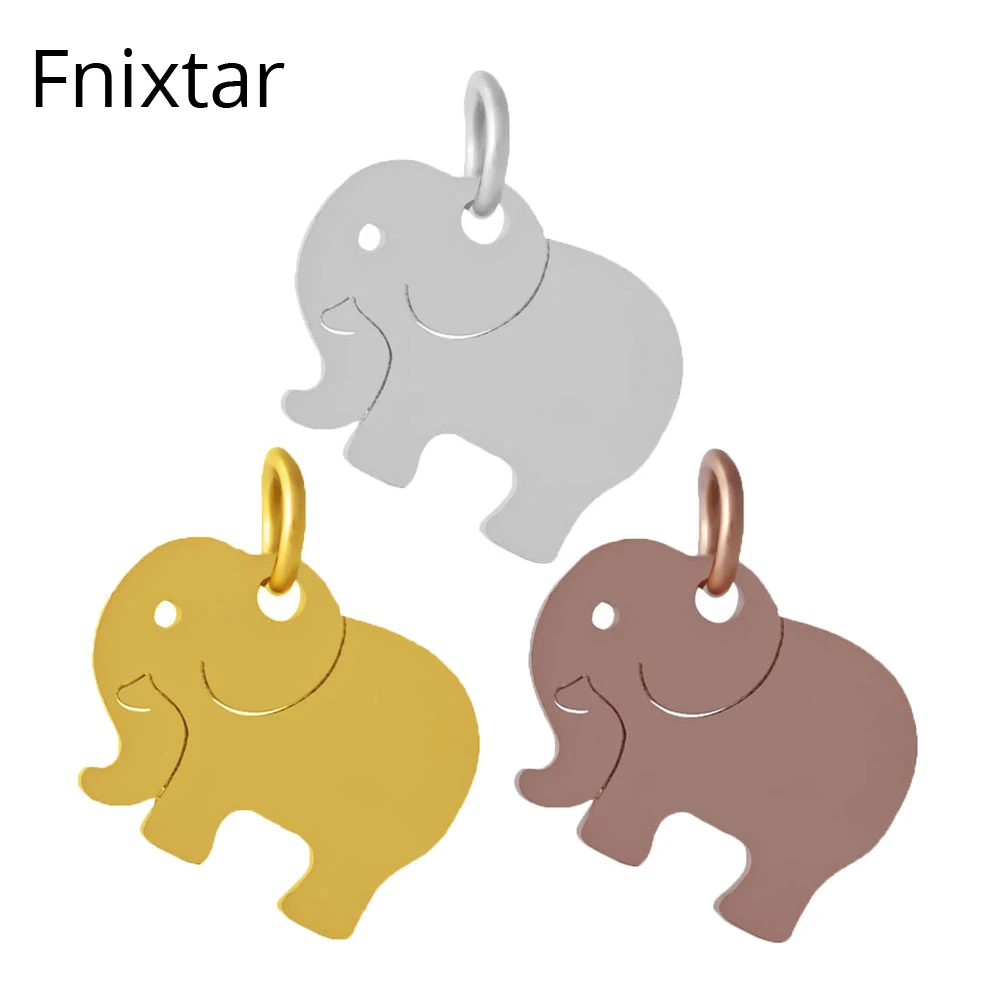 Fnixtar модные 3 вида цветов из Нержавеющей Стали Полированные Животные Слон