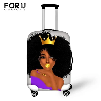 

FORUDESIGNS Travel Luggage Cover Travel Suitcase S/M/L Travel Accessories Only Cover African Girls Prints Design Suitcase Cover