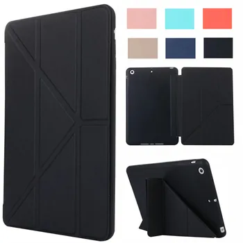 

Flip Smart Cover For iPad Mini4 Ultra Slim PU Leather Case + Silicone back case for Apple ipad mini 4 tablet case Capa Para