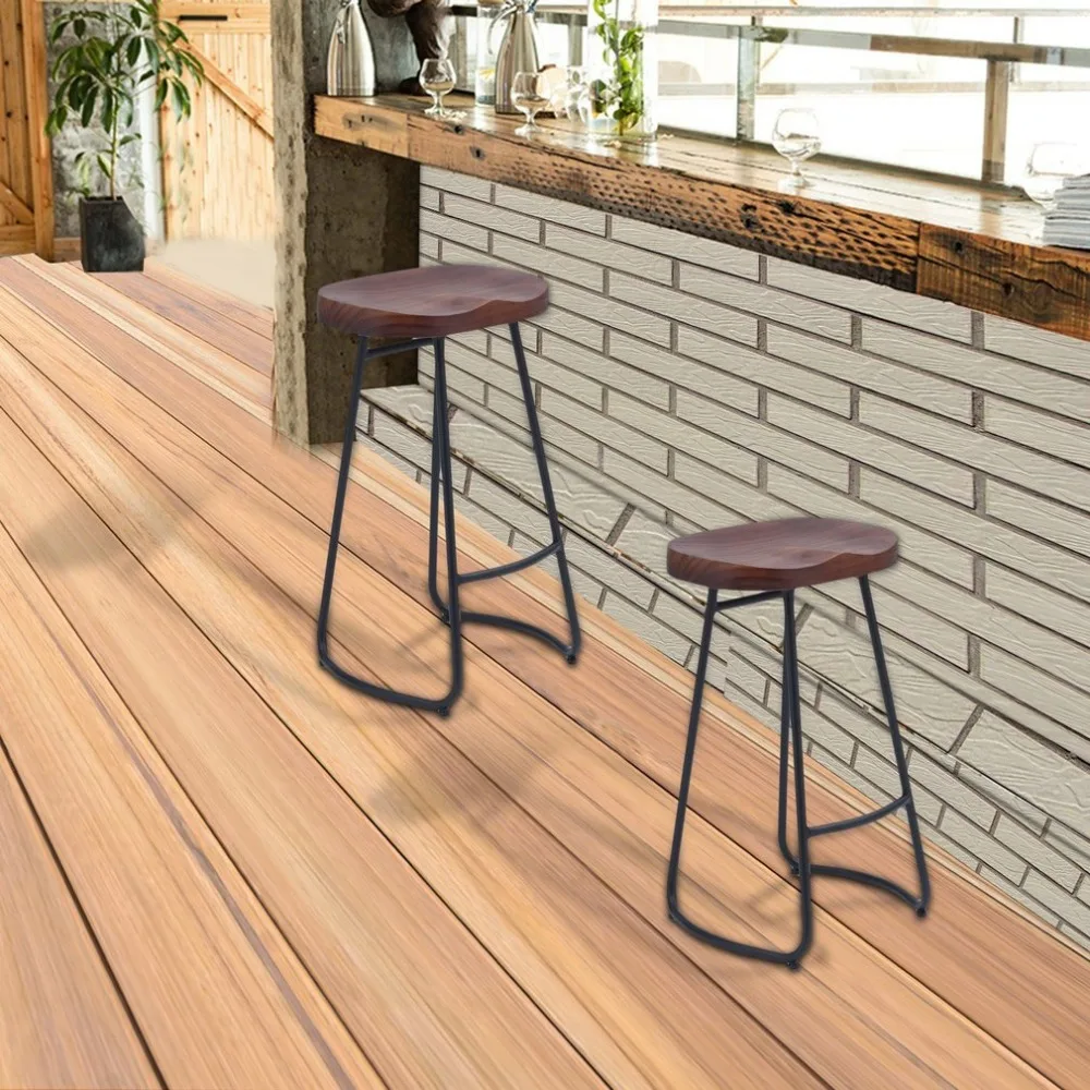 2 PCS Pub Bar Stool Classic Barstool Vintage Rustic Kitchen Backless Wooden Stool Moderne Style Dining Chair Home Furniture 2 PCS Pub Bar Stool Classic Barstool Vintage Rustic Kitchen Backless Wooden Stool Moderne Style Dining Chair Home Furniture