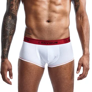 

Soft Comfortable Underpants Slip Men Underwear Cotton Boxers Male Solid Mens Bright Belt Boxer Sexy Homewear Panties