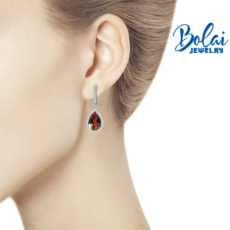 Bolaijewelry, изменение цвета, зултанит, серебро 925 пробы, капля воды, серьги для женщин, драгоценный камень, хорошее ювелирное изделие, юбилей