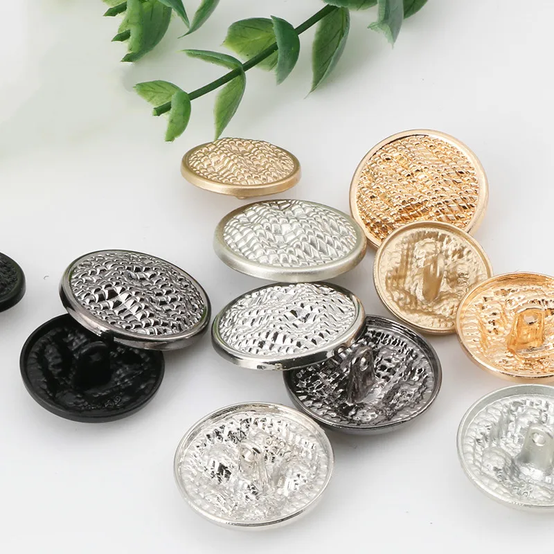 

10 PCS Vintage Round Metal Buttons Fashion Eco-friendly Plating 2-Holes Shank Buttons for Overcoat Clothing Diy Sewing Materials