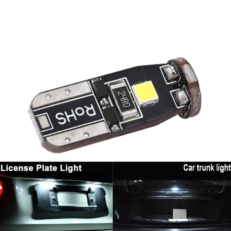 10 шт. T10 W5W светодиодный светильник Canbus без ошибки сигнальный 12V 7000K 3030 SMD двери