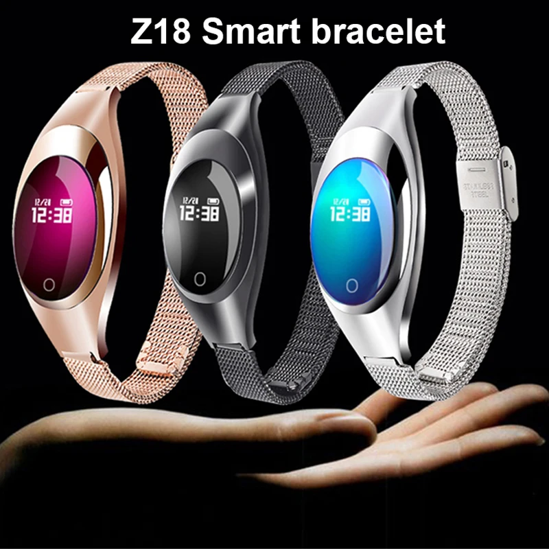 Z18 Women's Jewelry Smart Watch Bracelet Real-time Heart Rate Blood Watch Pressure Monitor Luxury Fashion Smart Band For Phone