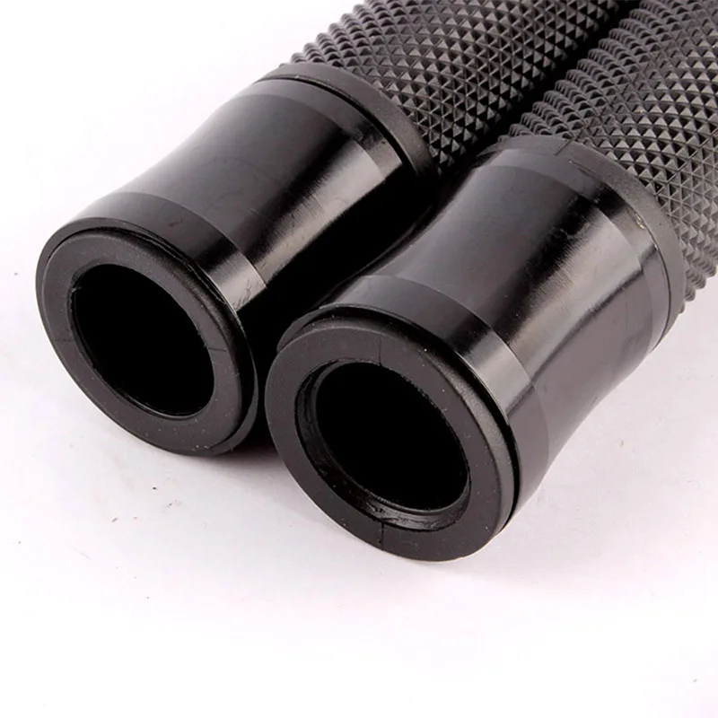 Evomosa CNC Aluminum Rubber Gel Motorcycle Grips None-Slip Motor Hand Grips 7/8\