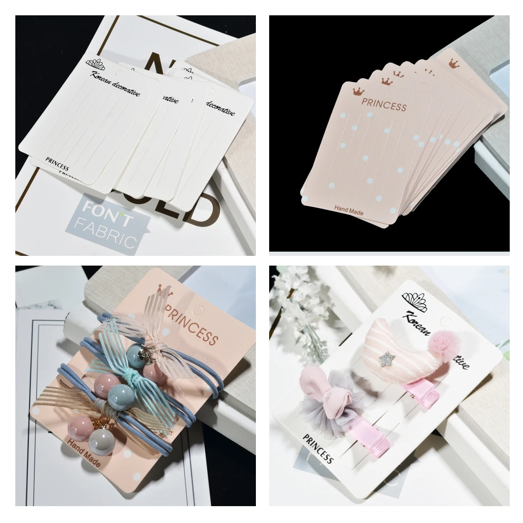 20pcs Hair Clip Card Paper Jewelry Display Cards Paper Cardboard Hair Accessory Cards Blank Hairpin Hair Band Packaging Cards