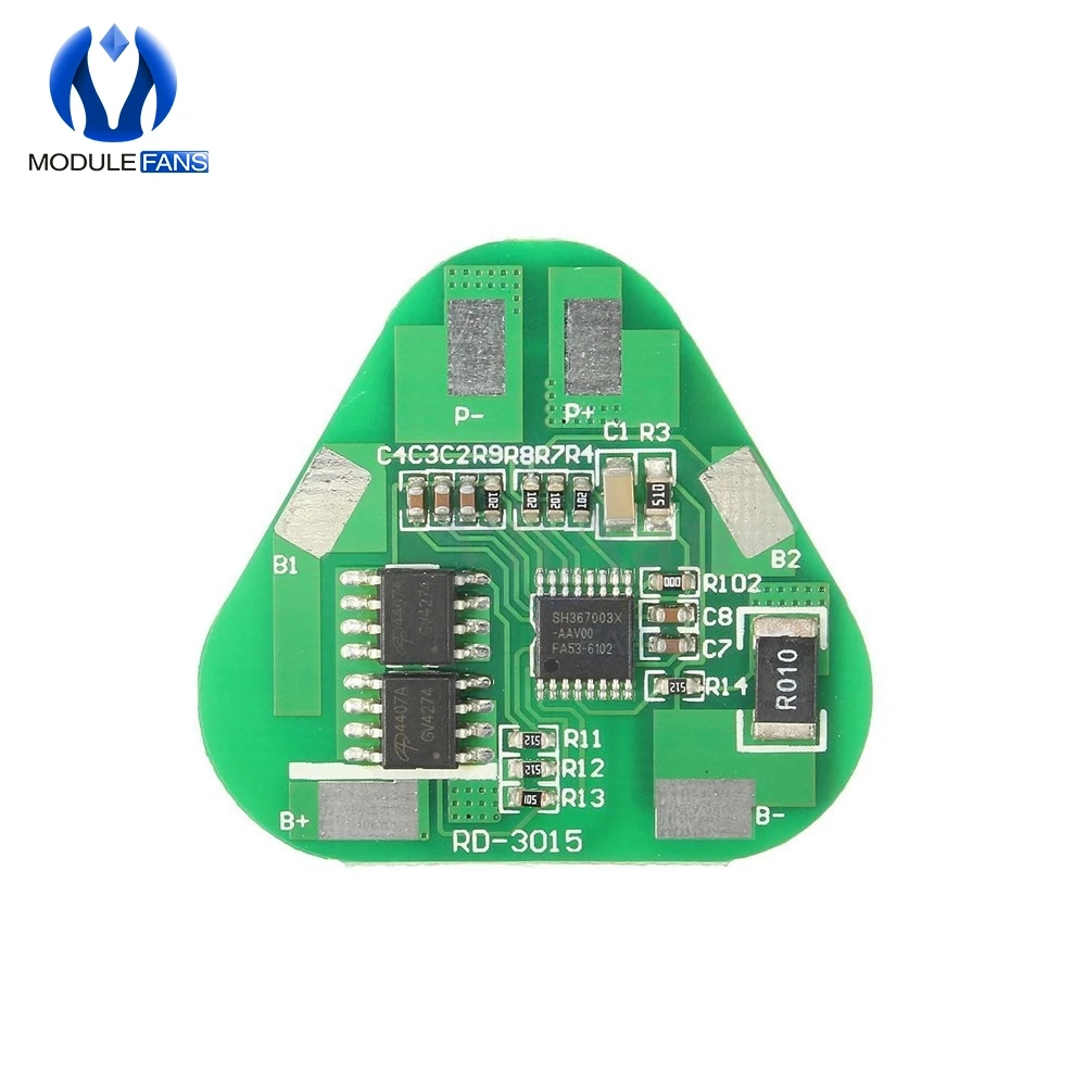

3S 4A Li-ion Li-Po Cylindrical Prismatic Lithium Polymer Battery 3 Cell PCB Module Short Circuit Overcharge Protection Board