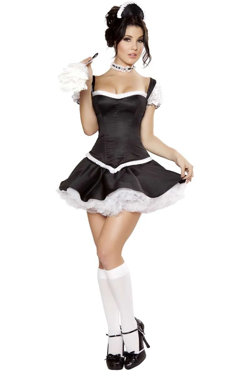 Сексуальные костюмы для взрослых флирт Fifi Французский костюм горничной 3S1063 французская Сексуальная Униформа горничной для взрослых - Цвет: Черный