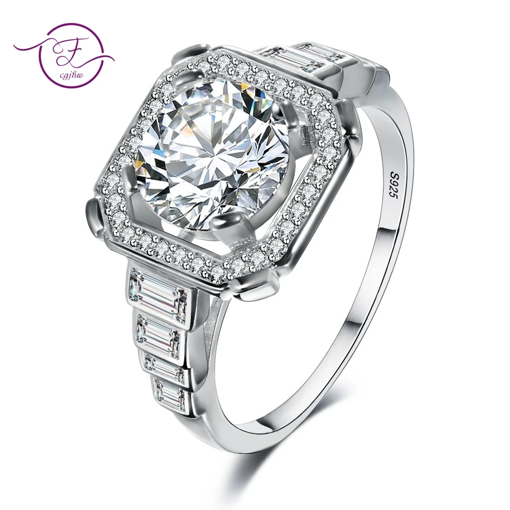

New Luxury Created Moissanite Wedding Rings For Women S925 Silver Party Anniversary Engagement Jewelry Ring Top Quality Gifts