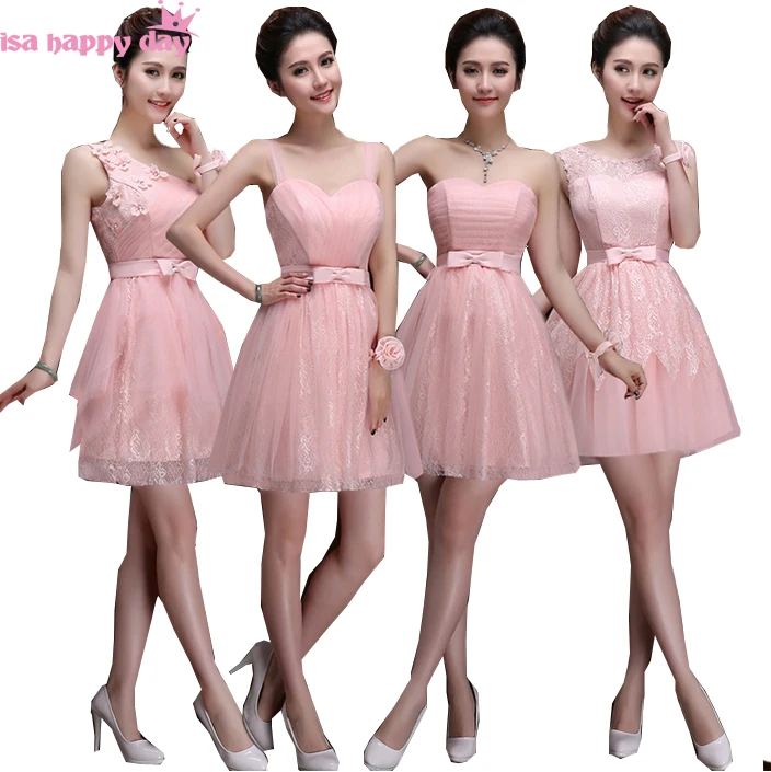

beautiful neckline designs braidal elegant light pink short prom dress party gowns pretty dresses 2019 new arrival W3382
