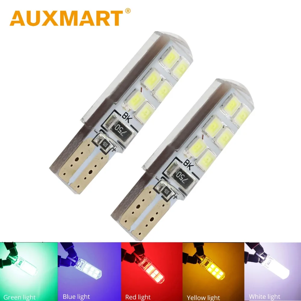 

Auxmart 10pcs T10 W5W 194 Car Signal Light Led Canbus Bulbs 12 SMD Chips 158 168 Turn Signal Backup dropshopping Lamp 5 Colors