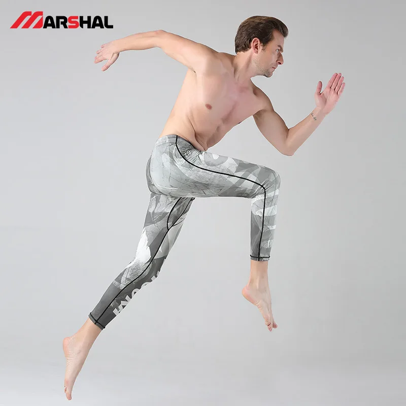 

Marshal 2019 Men Compression Pants Tights Quick Dry Bodybuilding Man Trouser Gym Fit Patchwork Elastic Quick Dry Skinny Leggings