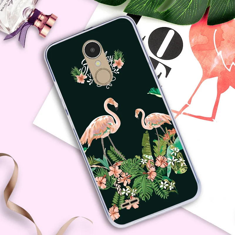 Case for LG K8 2017 M200N Silicone Printed Soft Cover M200 Euro Version Flamingo Leaves Floral Fitted Back Shell |