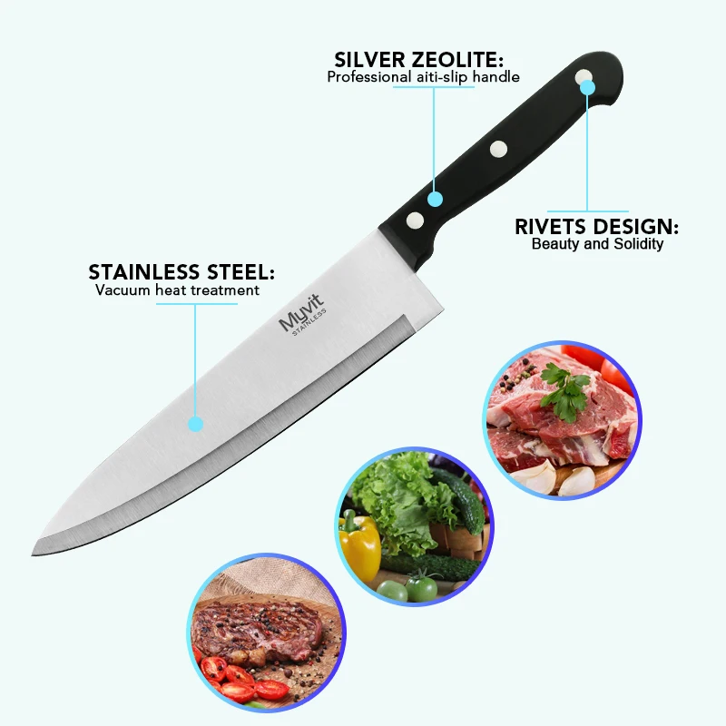 Ножи шеф повара Нержавеющая сталь 4 шт. 3CR13 Кухня Кук японский Sharp Мясо Кливер