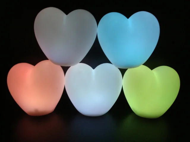 Us 34 9 Best Ing Retail Items Pvc Multi Color Heart Led Novelty Lights Small Decorative Lamps Table Battery Operated In