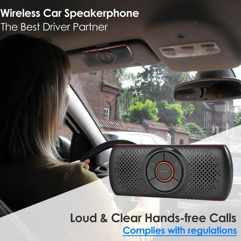 Bluetooth автомобильный динамик беспроводной спикерфон козырек клип стерео