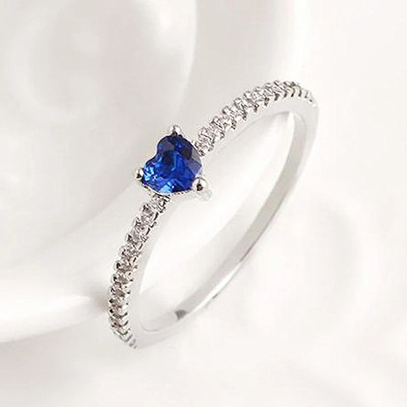 Fashion Delicate Princess Heart Shaped Ring For Woman Personality Jewelry Wedding Engagement Gifts