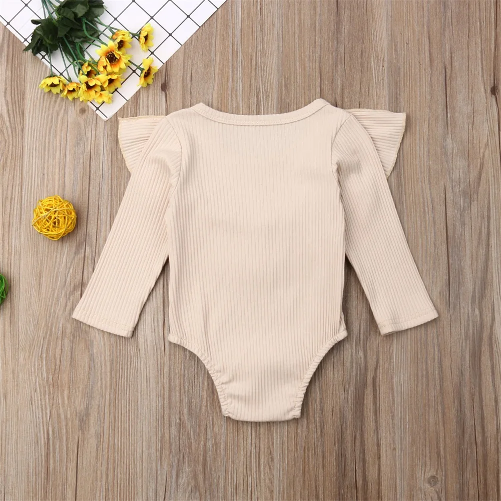 AU Newborn Baby Girl 0-24M Long Sleeve Ruffle Romper Jumpsuit Outfit Clothes 7 Colors