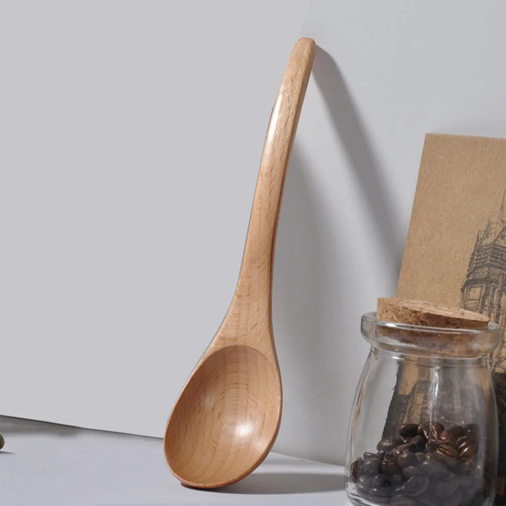 

Wooden Spoon Fork Bamboo Kitchen Cooking Utensil Tools Soup-Teaspoon Tableware