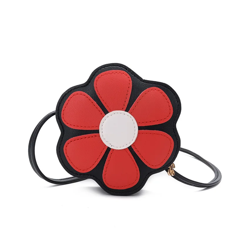 

Korean Kids Mini Bag Fashion Girls Shoulder Bag PU Leather Crossbody Bags for Children Cute Flower Purses Small Circular Pouch