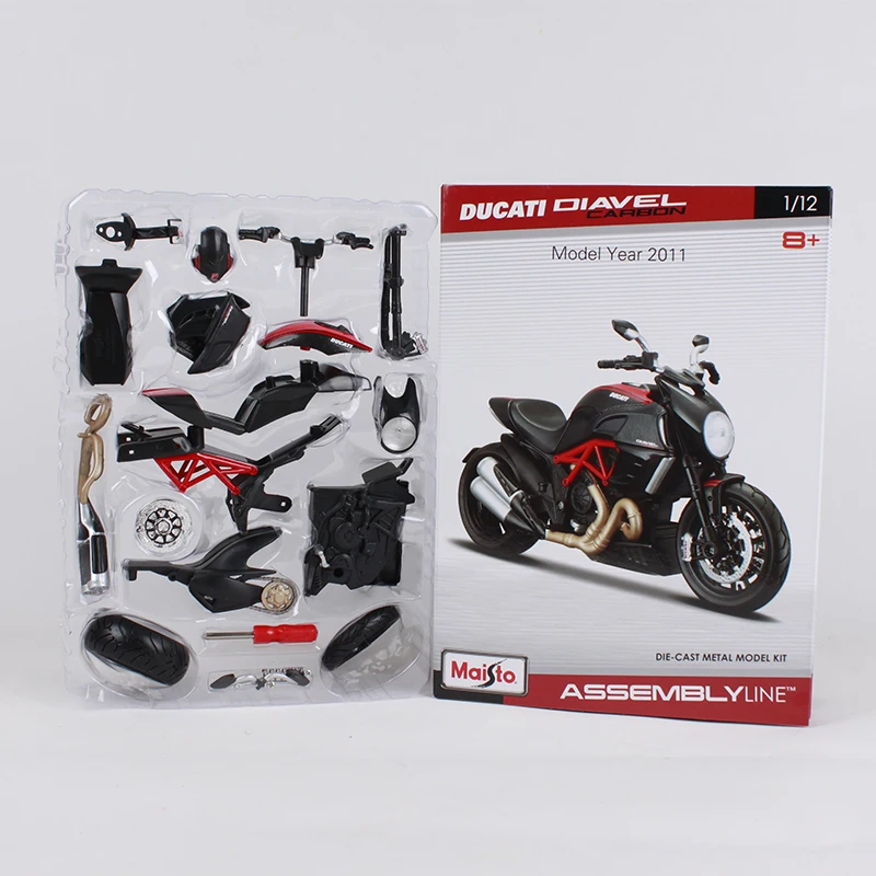 Набор моделей для мотоцикла Maisto 1:12 ducati diavel углеродный черный металлический литья