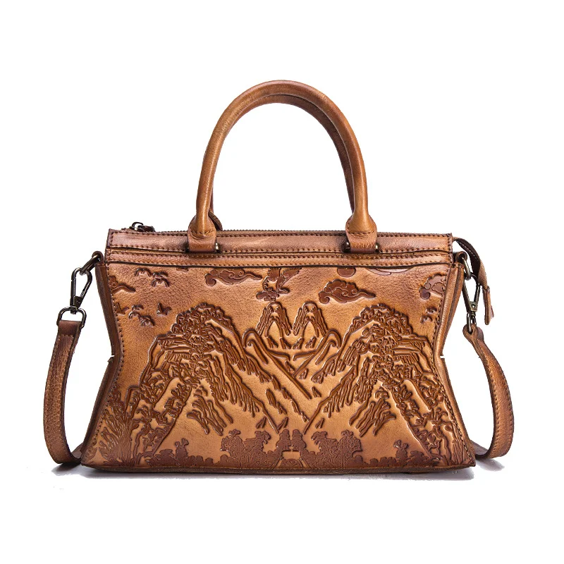 

2019 Ladies Hand Bag Women's Genuine Leather Handbag Natural Cow Leather Casual Tote Bag Bolsas Femininas Female Shoulder Bag