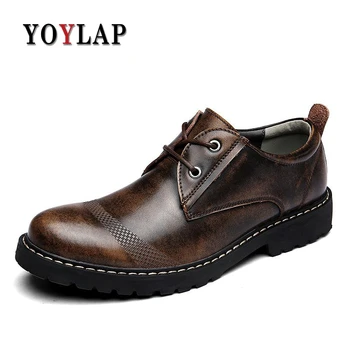 

Buty Meskie Brand Genuine Leather Chelsea Boots Men Office Ankle Boots 2019 Lace Up Business Casual Shoes Men Bota Masculina