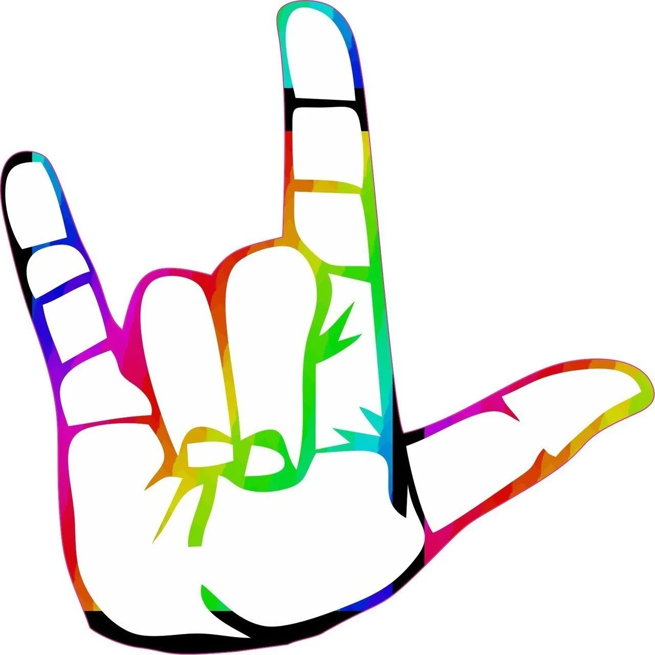 

For ASL Rainbow Sign Language I Love You Sticker