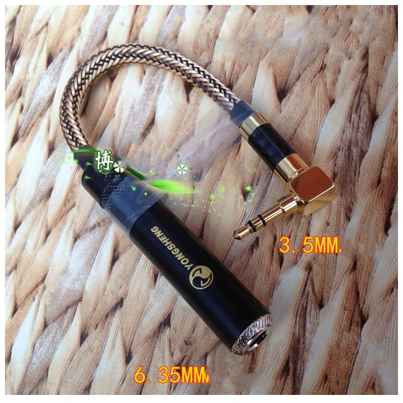 HIFI Stereo Mini Jack Male 3 5mm to 6 35mm Female Audio Cable DIY Handmade for HD650 HD700 HD800 HD598 Headset Headphone 10cm
