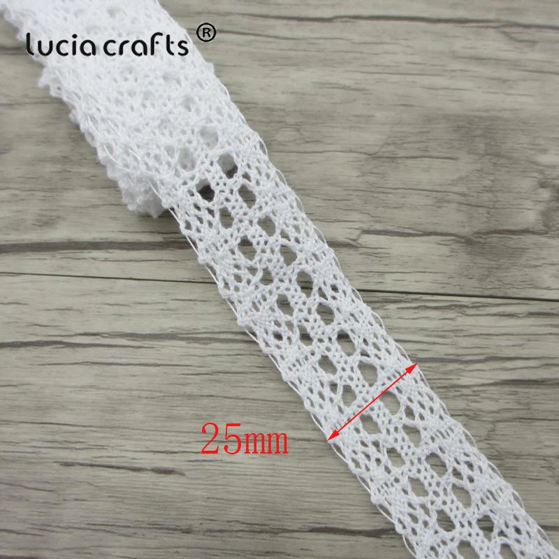 Lucia crafts 2 ярдов/партия белый хлопок кружевная ткань вышитая сетка отделка ленты