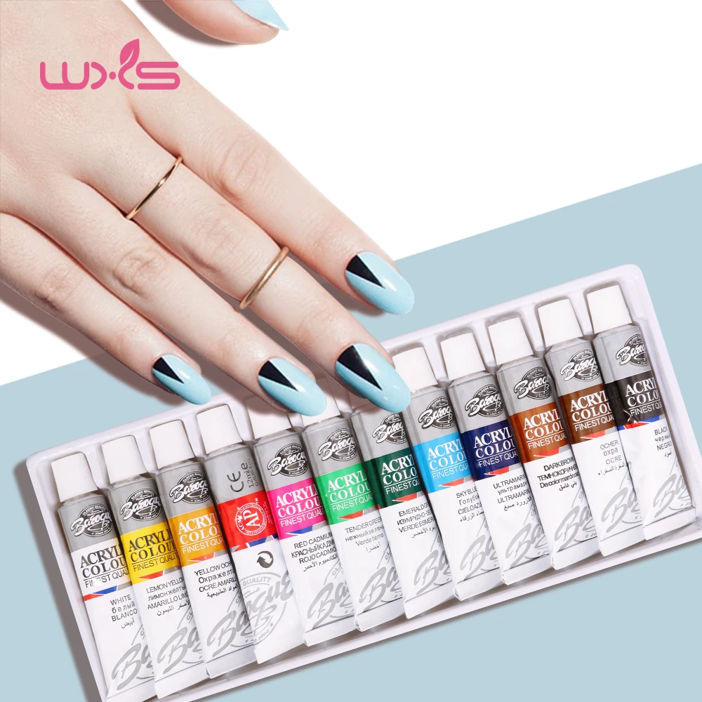 

12Colors/lot Painting Gel Drawing Pigment Acrylic Gel UV Nail Polish For Nail Art Decoration Color Paint Drawing Pigment Kit