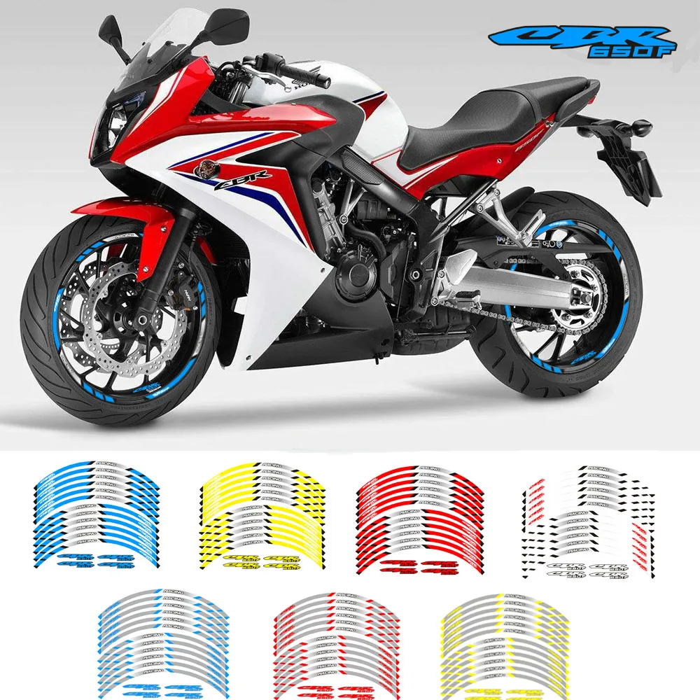 

Motorcycle front and rear wheels Edge Outer Rim Sticker Reflective Stripe Wheel Decals For Honda CBR 650F