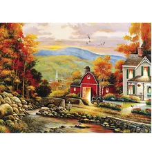 Взрослые 1000 шт осенние листья мозаика с пейзажем Новое поступление деревянные бумажные образовательные головоломки игрушка Рождественский подарок для детей