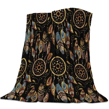 

Americas Dream Catcher Feather Circle Humanity Dreams Romantic Throw Blanket Soft Warm Microfiber Blanket