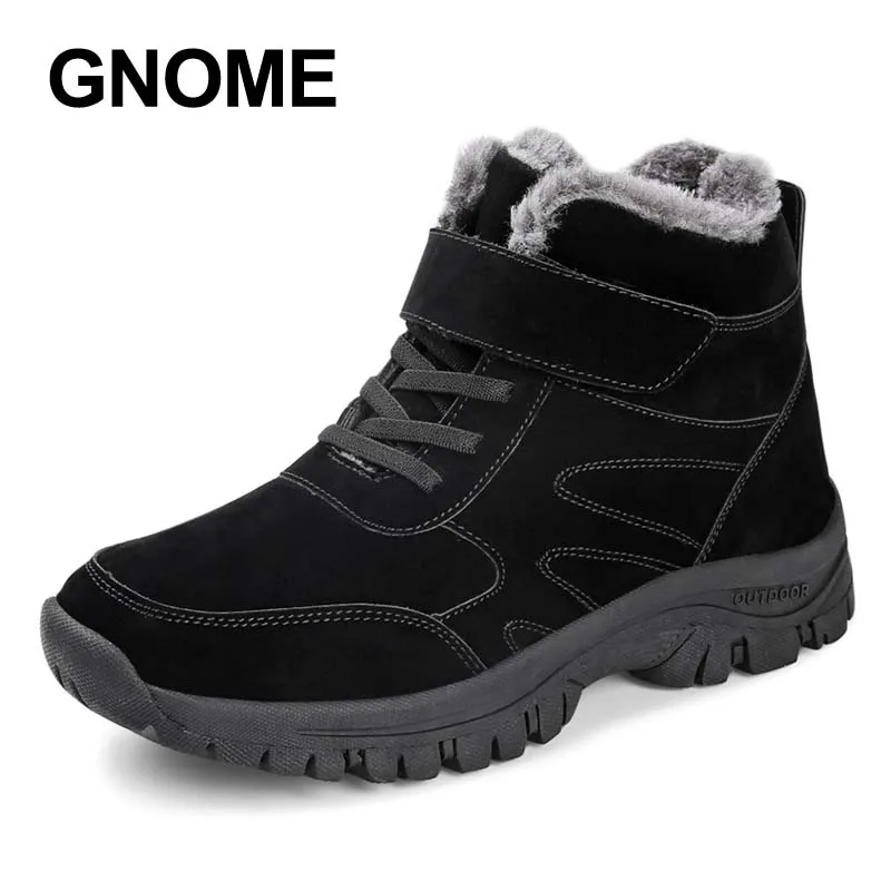 GNOME High Top Winter Shoes Men Ankle Boots Cotton Warm Plush Snow ...