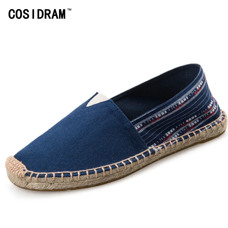 

New 2017 Summer Slip On Men Casual Shoes Canvas Fashion Men Shoes Soft Bottom Male Espadrille Fisherman Shoes Men Flats RMC-849