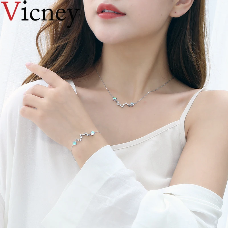 Vicney 2019 новый оригинальный lucky Seven подвеска в виде звезды 925 серебряный с лунным