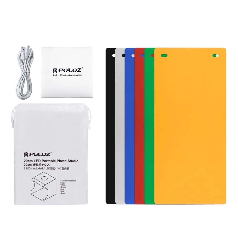 Mini Photo Studio Folding Lightbox Photography Softbox 2 Panel LED