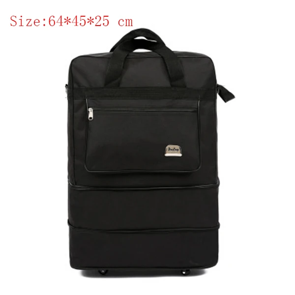 Large-capacity Portable Travel Bag Rolling Luggage Can Expand Aviation Checked Bag Mobile Rolling Backpack Oxford Cloth Bag H-7