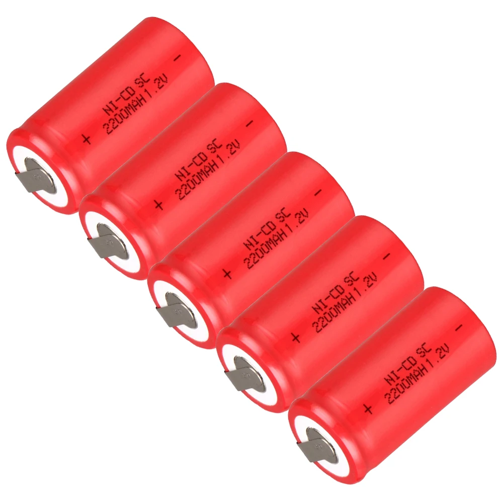 

Lowest price 5 piece SC battery 1.2v batteries rechargeable 2200mAh nicd battery for power tools akkumulator