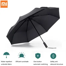 Xiaomi Mijia Automatic Sunny Rainy Bumbershoot Aluminum Windproof Waterproof UV Parasol Man woman Summer Winter Sunshade