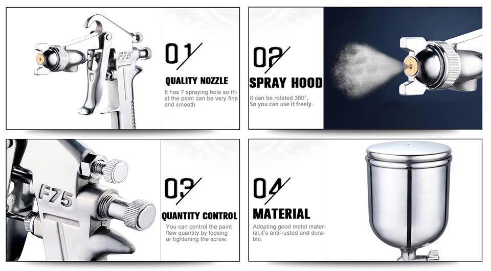Spray Gun 400ML Pneumatic Airbrush Sprayer Professional Alloy Painting Atomizer Tool With Hopper for Painting Cars Mallzona